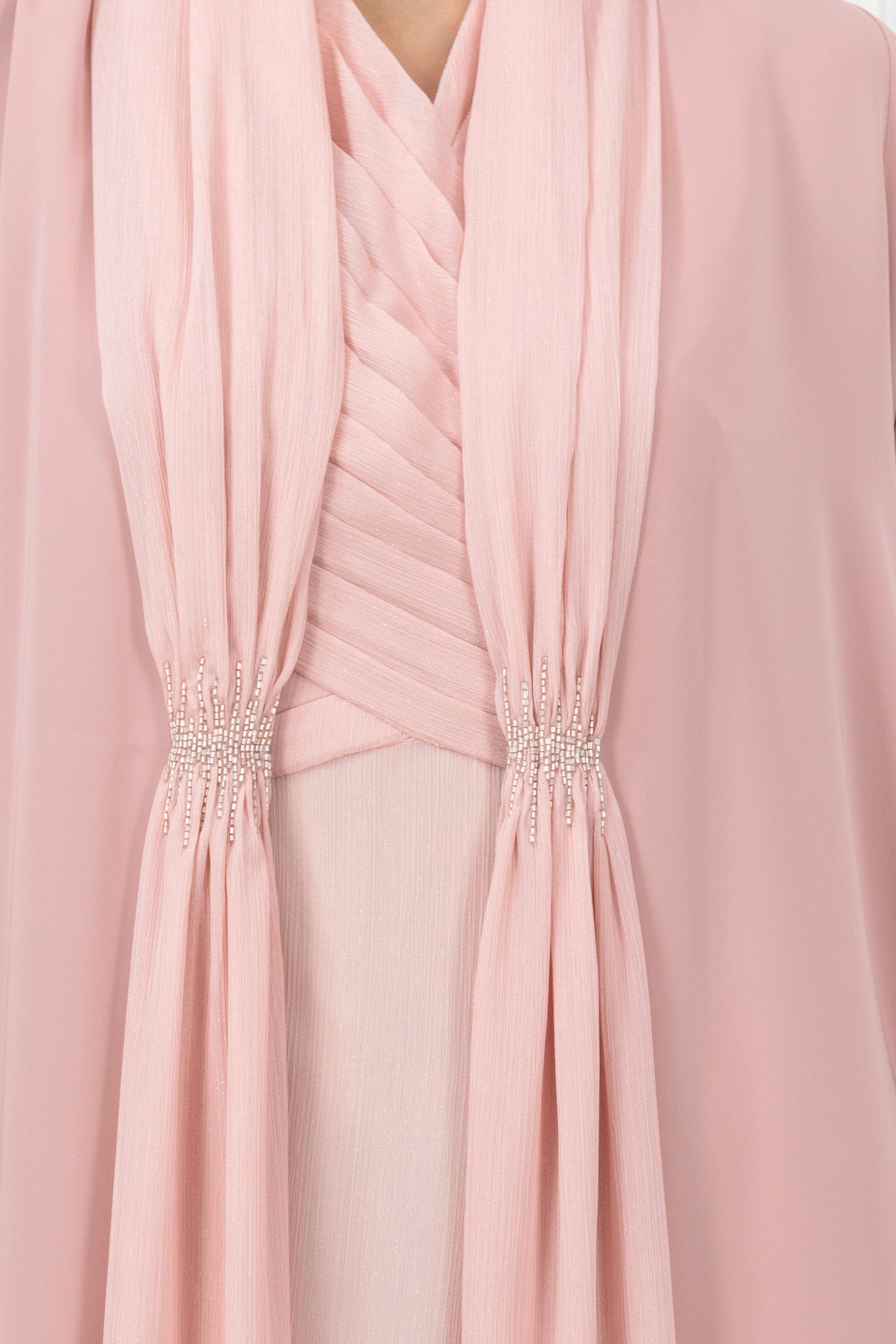 Embroidered pearl detail abaya