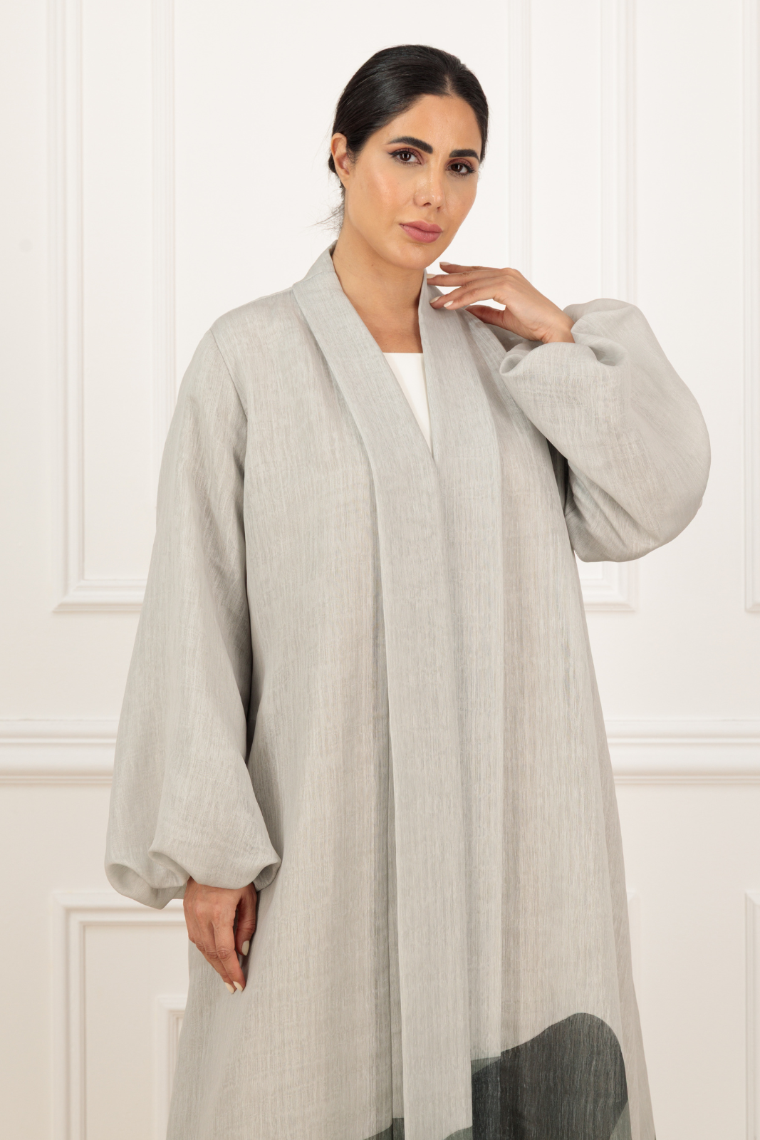 Printed Organza abaya