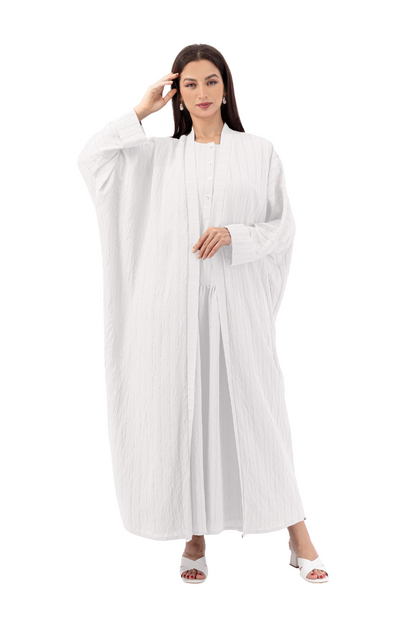 Striped Farasha cut abaya and dress (SET)