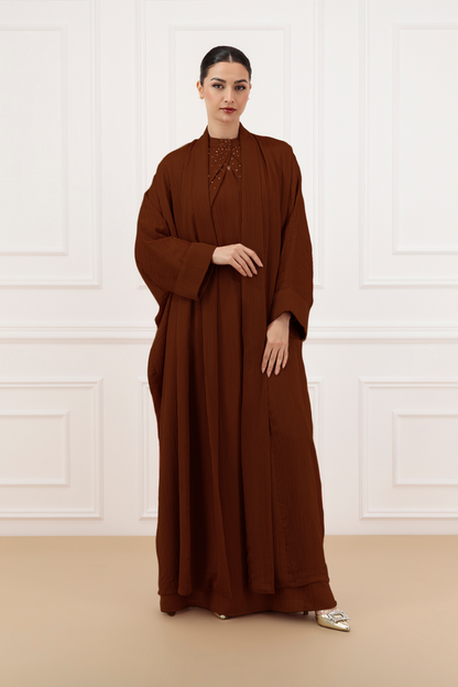 Pleated Chiffon Farasha Abaya