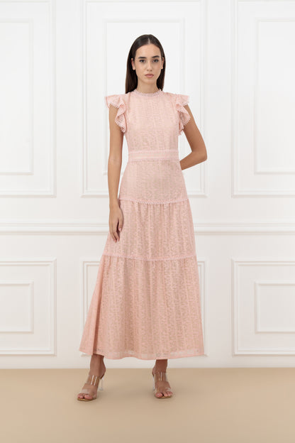 Lace flary cotton dress