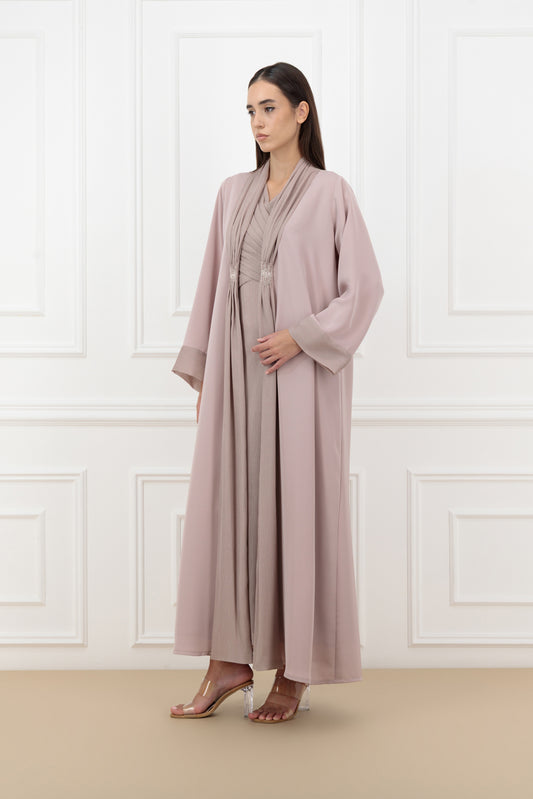 Embroidered pearl detail abaya