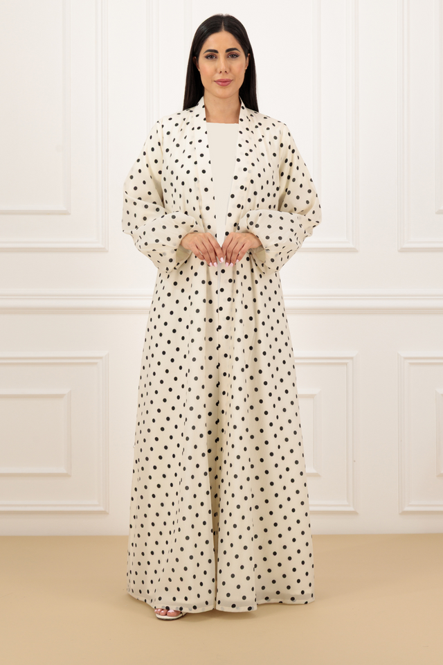 Puff sleeves polka abaya