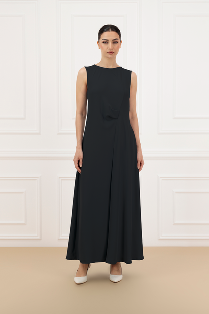 Asymmetrical crepe dress