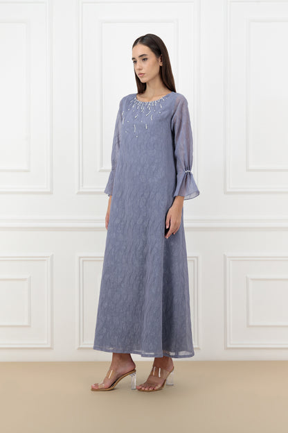 Pearl Embossed Organza Dress
