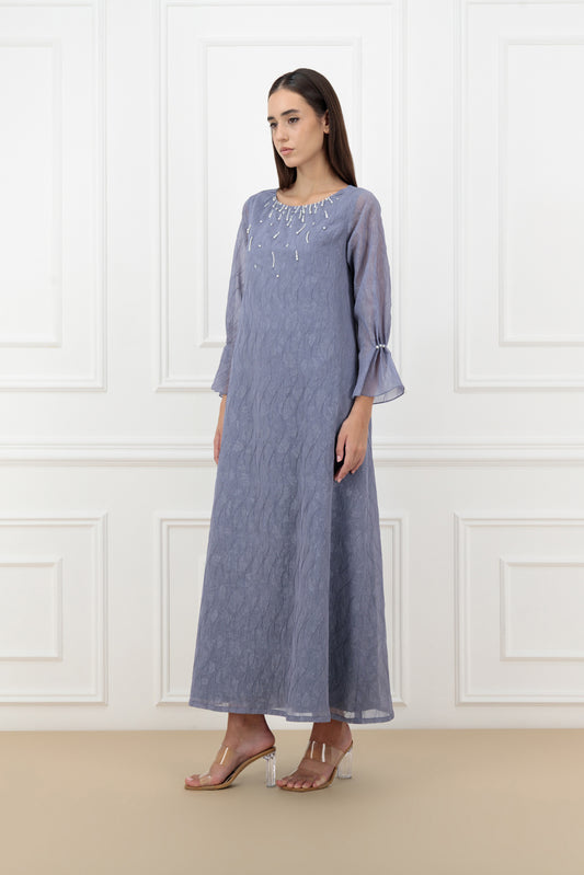 Pearl Embossed Organza Dress