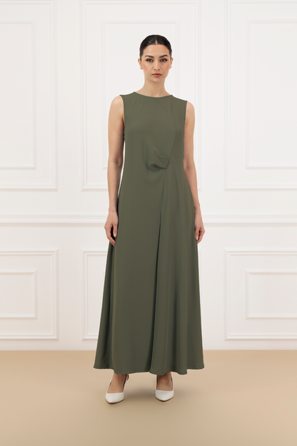 Asymmetrical crepe dress