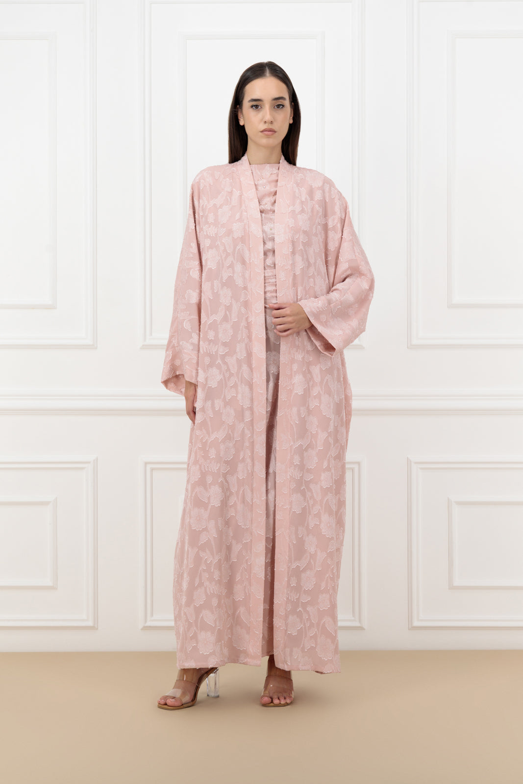 Floral silk Farasha Abaya