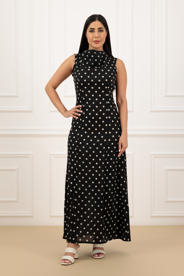 Loose collar polka dress