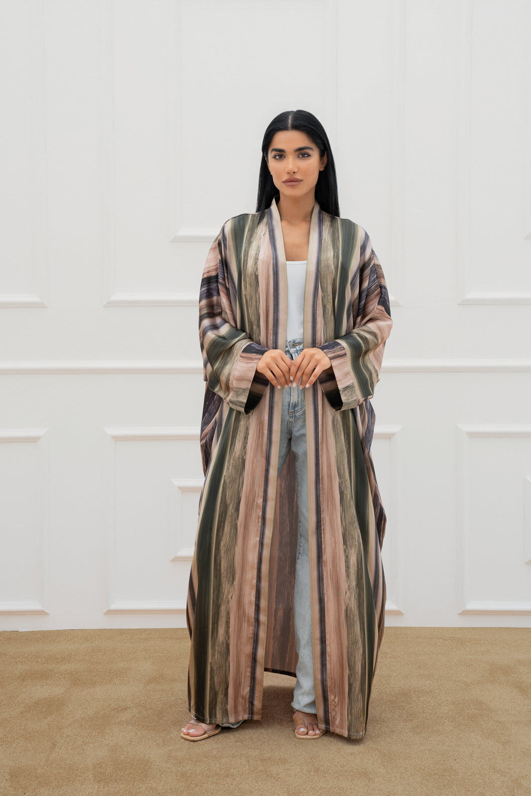 Freesize printed farasha abaya