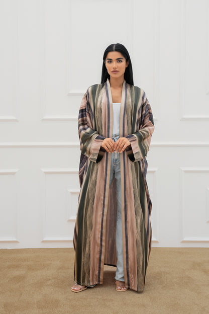 Freesize printed farasha abaya