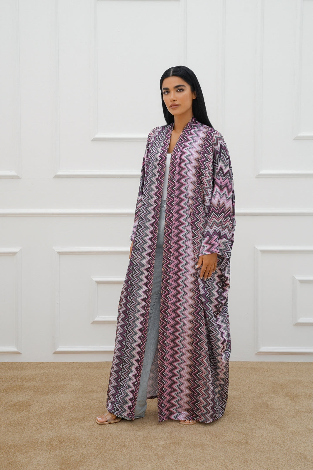 Freesize printed farasha abaya