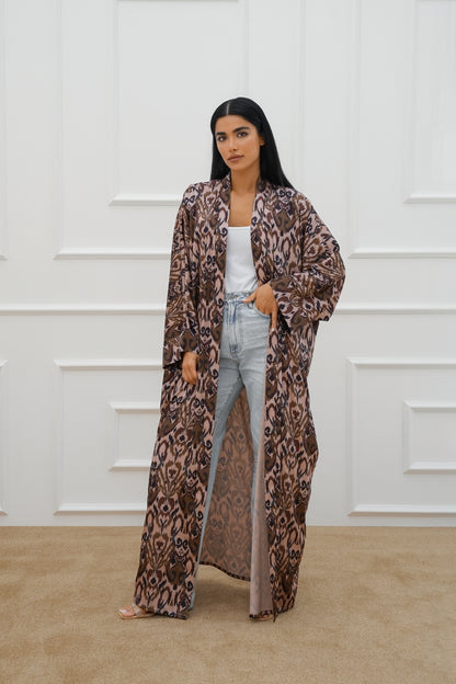 Freesize printed farasha abaya