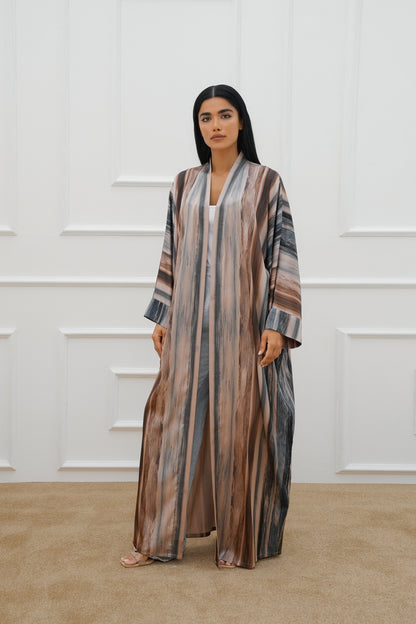 Freesize printed farasha abaya