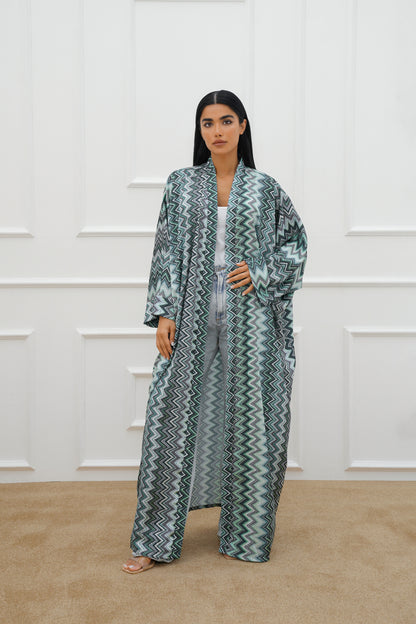 Freesize printed farasha abaya