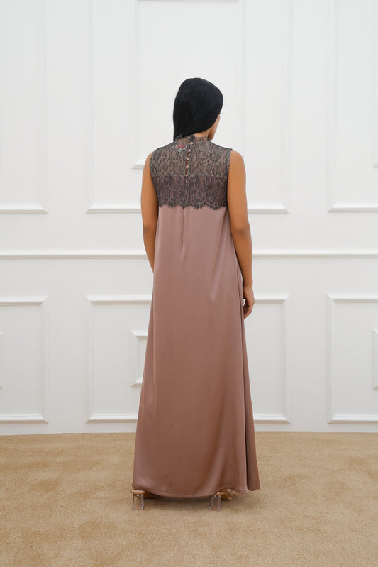 Lace silk Abaya Set