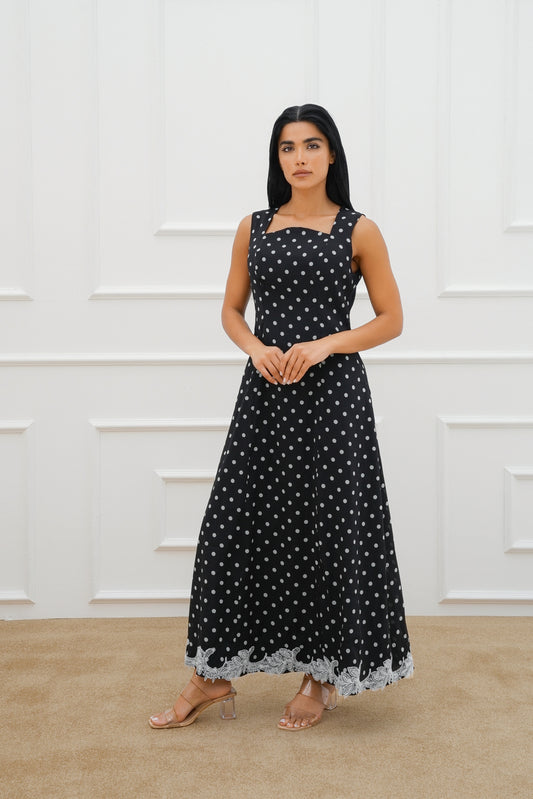 Lace polka dress