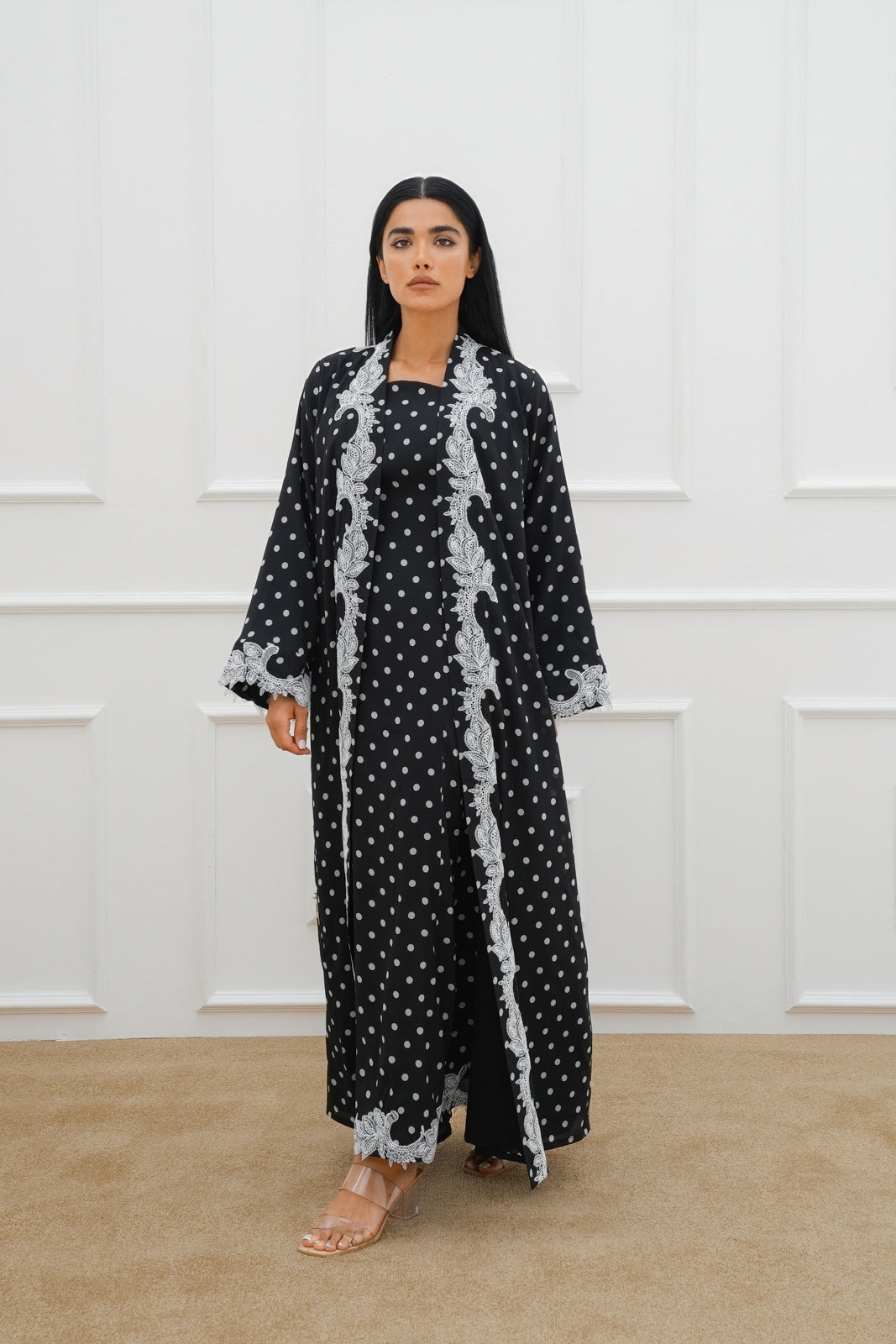 Lace Polka abaya