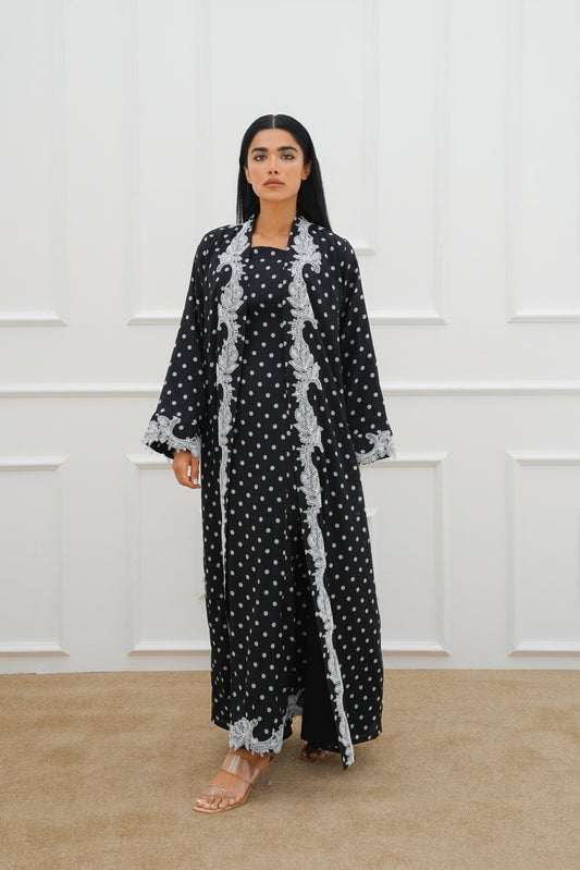 Lace Polka abaya