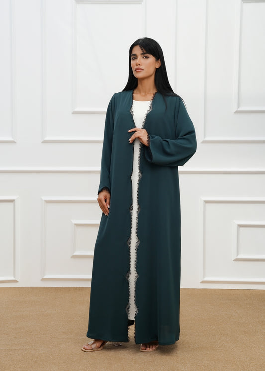 Lace detail scallop cut Abaya