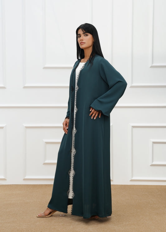 Lace detail scallop cut Abaya