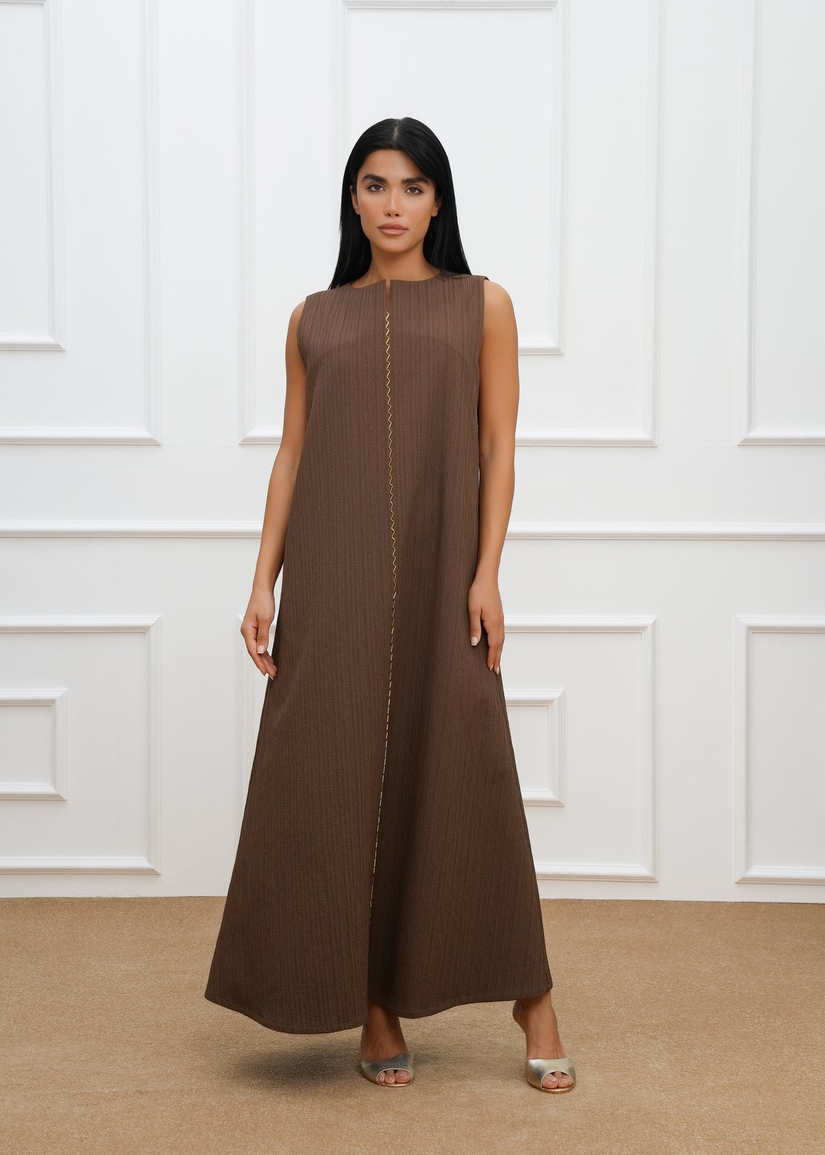 Clara Embroidered abaya  with dress (SET)