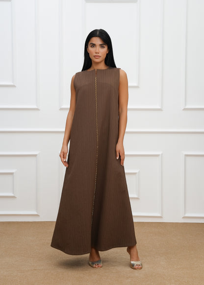 Clara Embroidered abaya  with dress (SET)