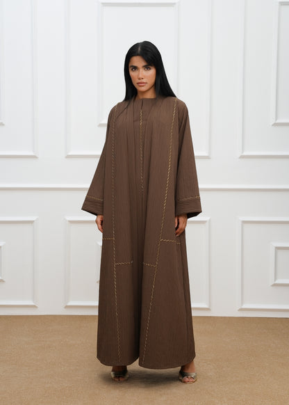 Clara Embroidered abaya  with dress (SET)