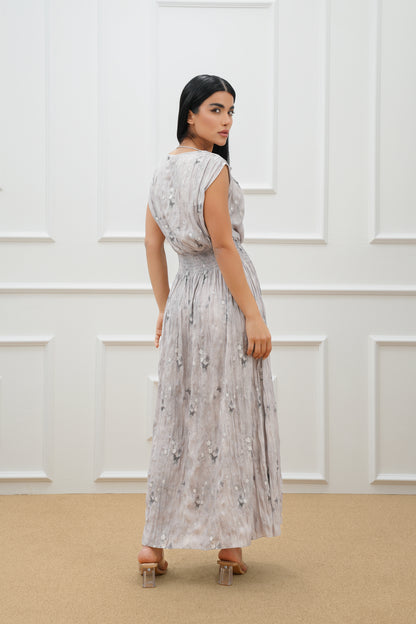 Smocked elastic waist dress