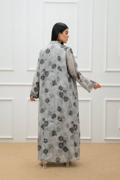 Rose Embroidered Abaya Set