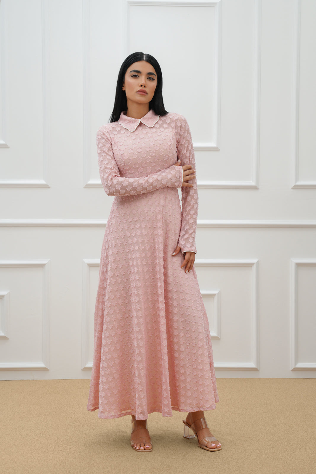 Floral Chiffon Abaya Set