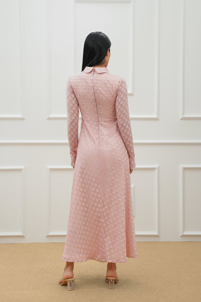 Collared shirt chiffon dress