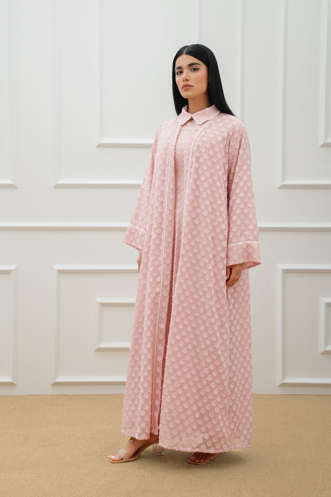 Floral Chiffon Abaya Set