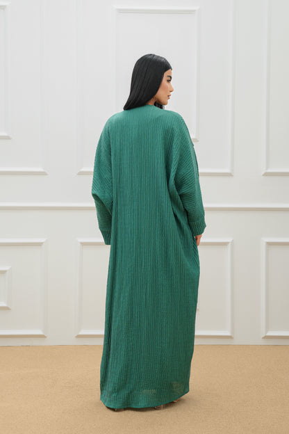 Two tone jacquard farasha abaya