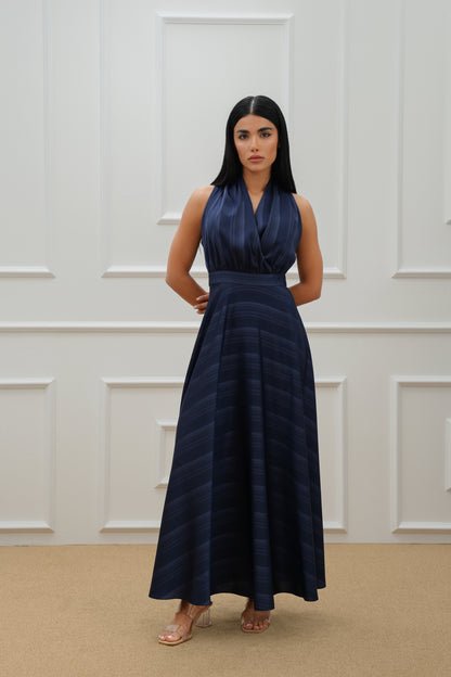 Stripe Silk Farasha Abaya Set