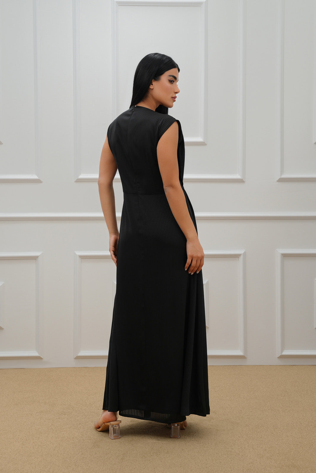 Embroidered Front Pleated Dress