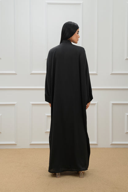 Textured silk  farasha abaya