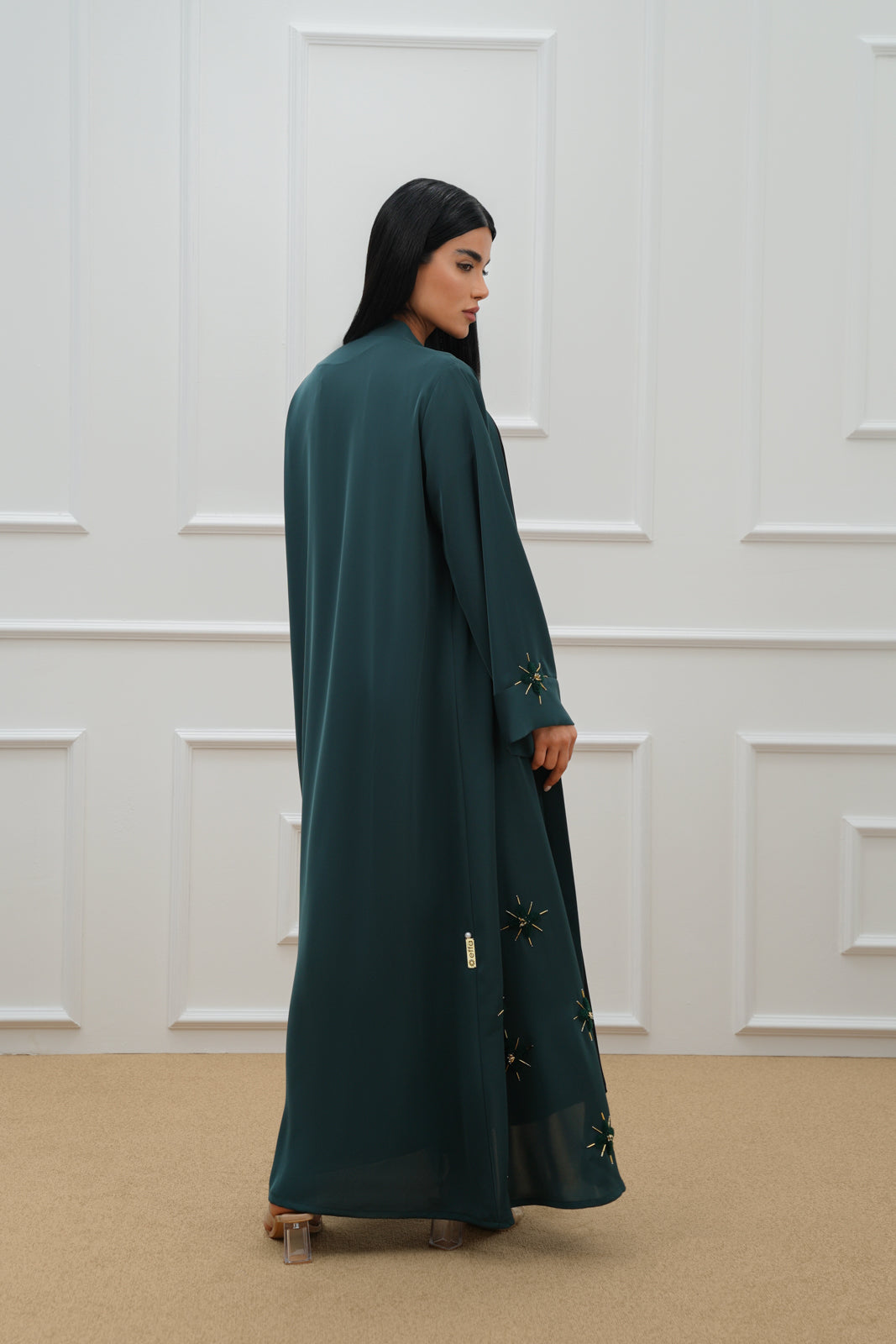 Embroidered floral abaya