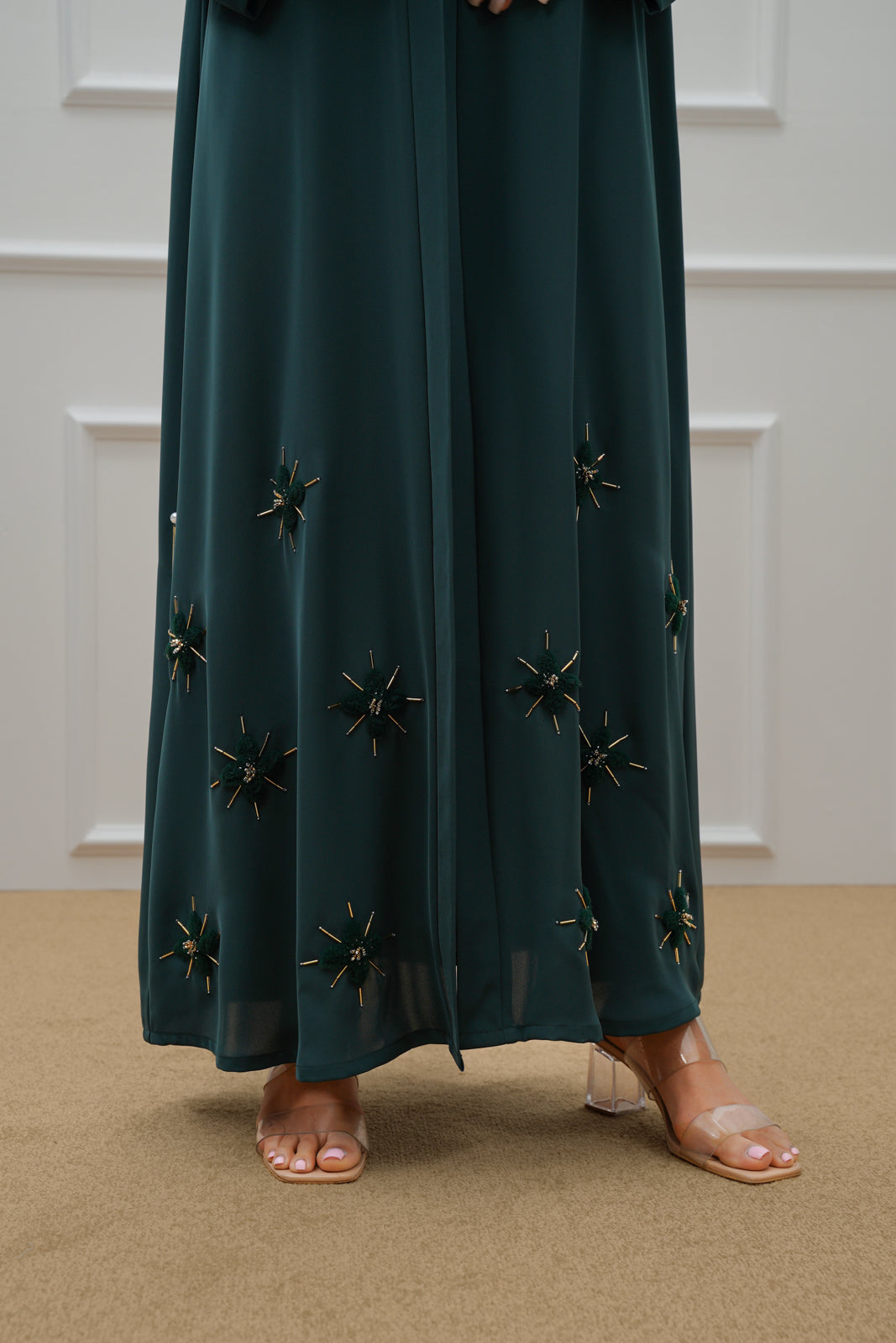 Embroidered floral abaya