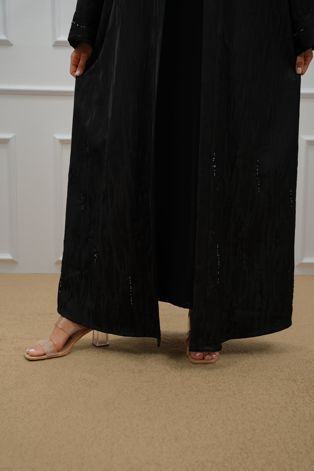 Embroidered Jacquard abaya