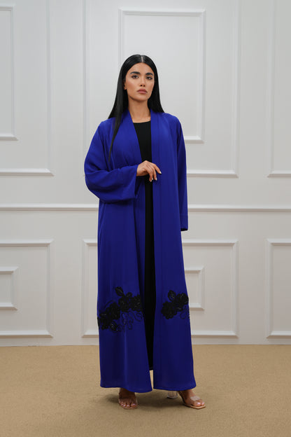 Embroidered lace abaya