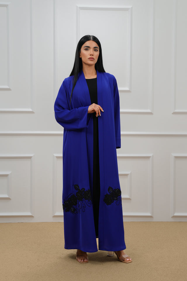 Embroidered lace abaya