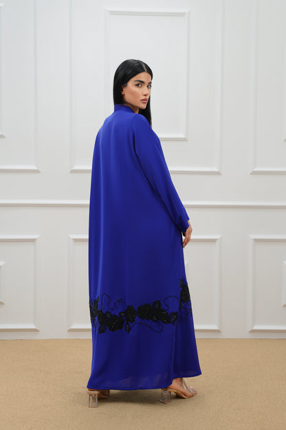Embroidered lace abaya