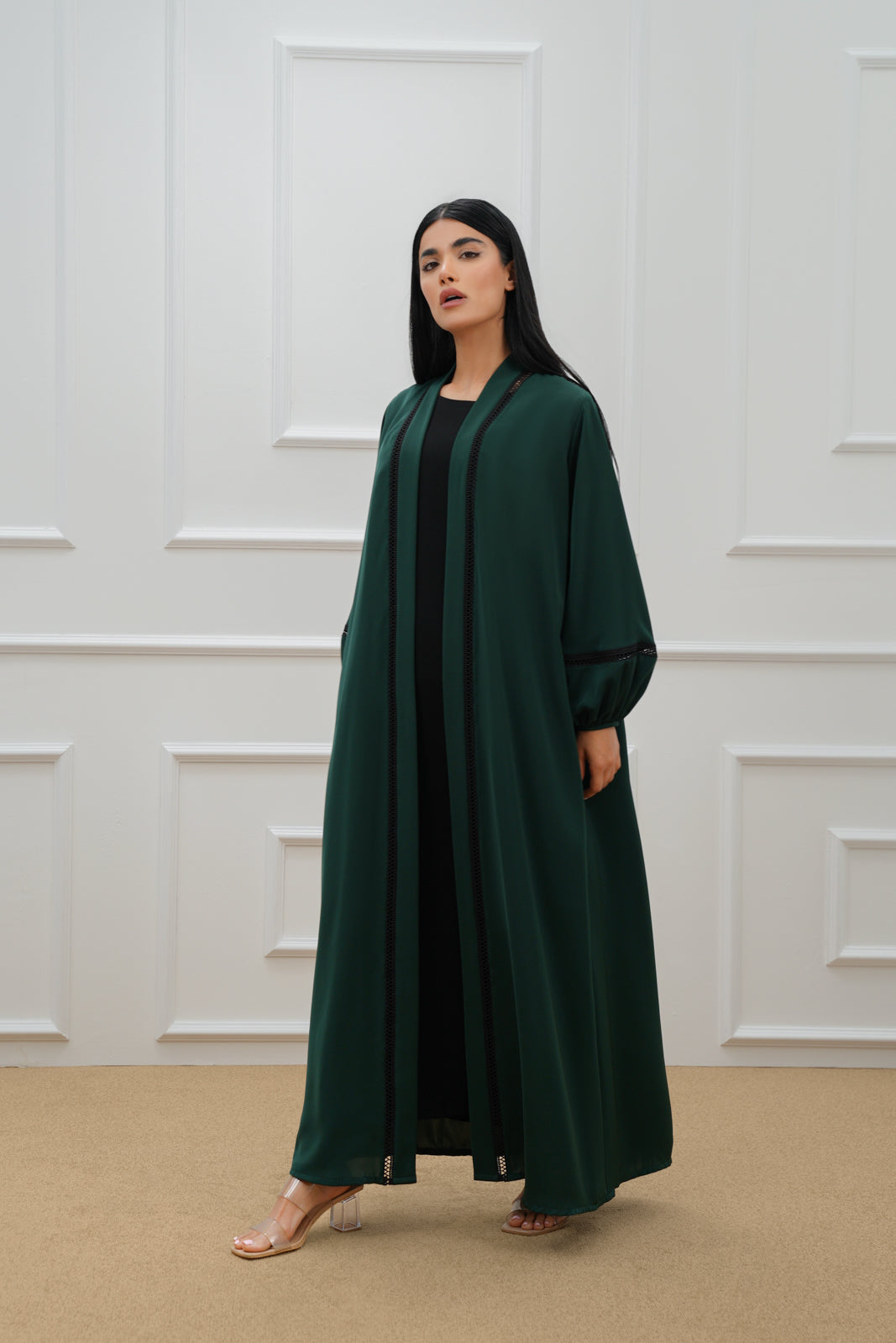 Two tone lace abaya