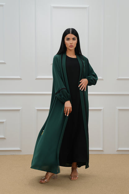 Two tone lace abaya