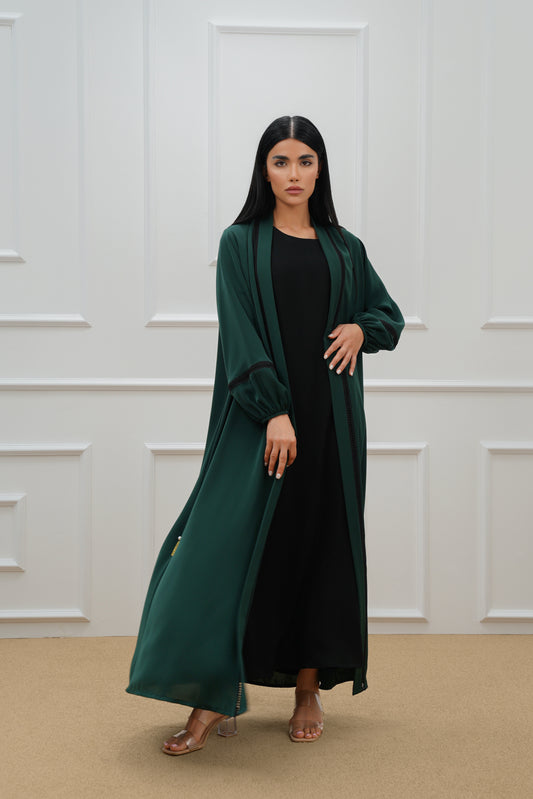 Two tone lace abaya