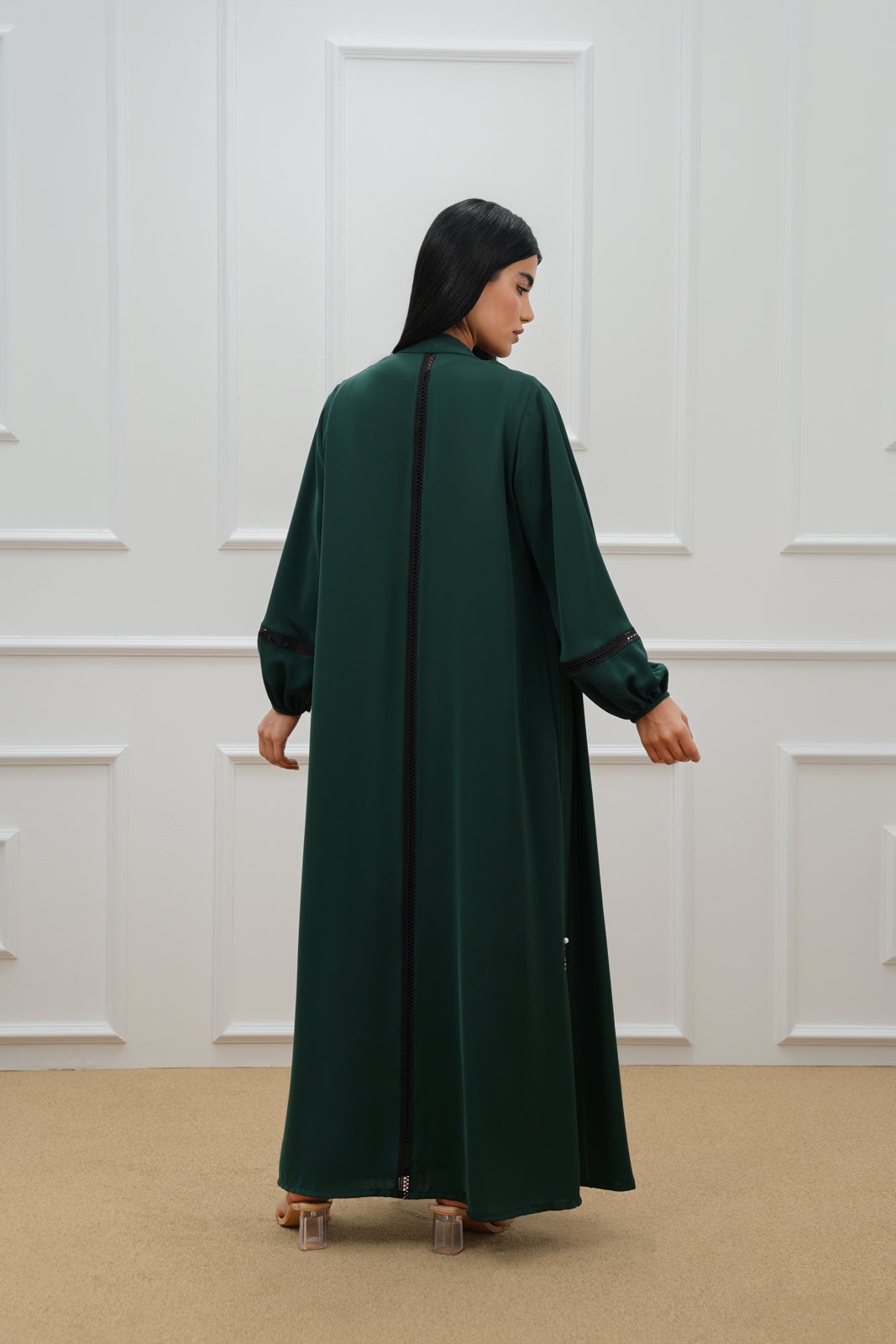 Two tone lace abaya