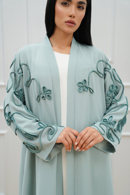 Embossed rope abaya