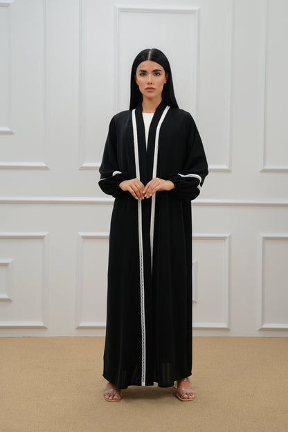 Two tone lace abaya