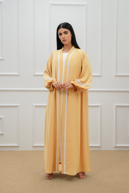 Two tone lace abaya